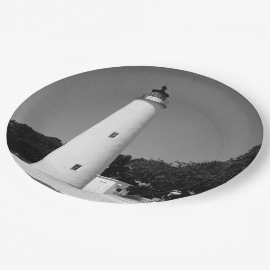 Ocracoke vuurtoren papieren bordje (Gekanteld)