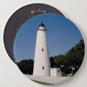 Ocracoke vuurtoren ronde button 6,0 cm (Voorkant /achterkant)