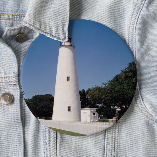 Ocracoke vuurtoren ronde button 6,0 cm (In situ)