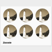 Ocracoke vuurtoren ronde sticker (Vel)