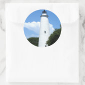 Ocracoke vuurtoren ronde sticker (Tas)