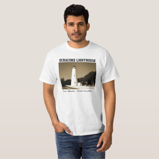 Ocracoke vuurtoren t-shirt (Voorkant volledig)