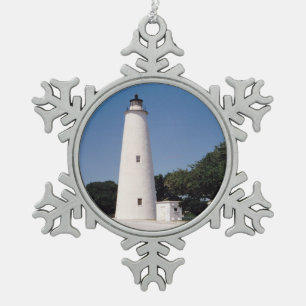 Ocracoke vuurtoren tin sneeuwvlok ornament