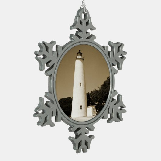 Ocracoke vuurtoren tin sneeuwvlok ornament (Links)