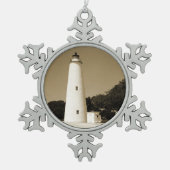 Ocracoke vuurtoren tin sneeuwvlok ornament (Voorkant)