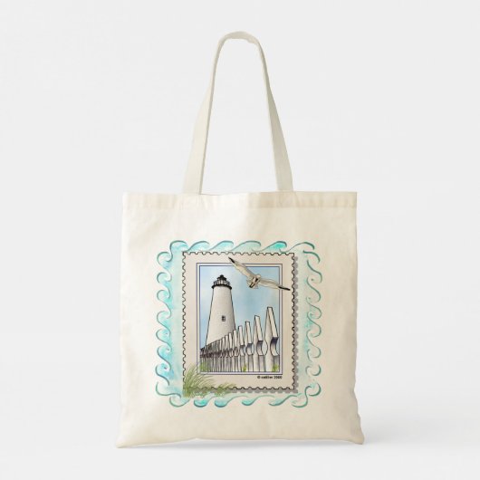 Ocracoke vuurtoren tote bag (Achterkant)