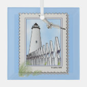 Ocracoke vuurtoren vierkant ornament (Voorkant)