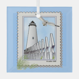 Ocracoke vuurtoren vierkant ornament