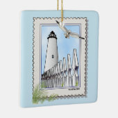 Ocracoke vuurtoren vierkant ornament (Rechts)