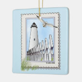 Ocracoke vuurtoren vierkant ornament (Links)