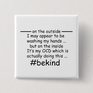 OCS - Bewustzijn van obsessieve-compulsieve stoorn Vierkante Button 5,1 Cm