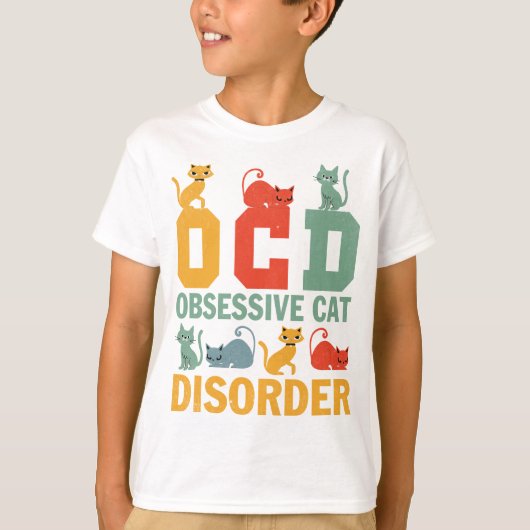 OCS obsessieve kattenaandoening Schattigee kat T-shirt (Voorkant)