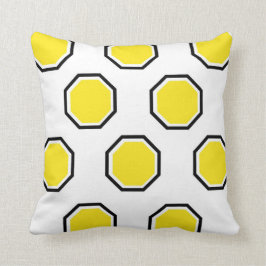 Octagon Pillow in Geel en Zwart Kussen