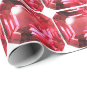 Octagon shaped Ruby Gemstone July Birthstone Red Cadeaupapier (Rol Hoek)