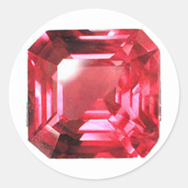 Octagon shaped Ruby Gemstone July Birthstone Red Ronde Sticker