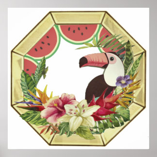 Octagon Toucan Wall Art van het gasthuis Poster