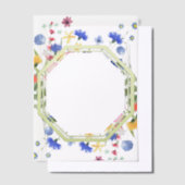 Octagon Wildflower Hoesje Sheet Vellum Uitnodigingen (Offset)