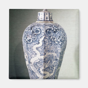 Octagonaal 'Mei-P'ing'-vaas met wit Magneet