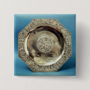 Octagonal Dish uit Kaiseraugst, Roman Vierkante Button 5,1 Cm