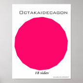 Octakaidecagon Poster van de veelhoek (Voorkant)