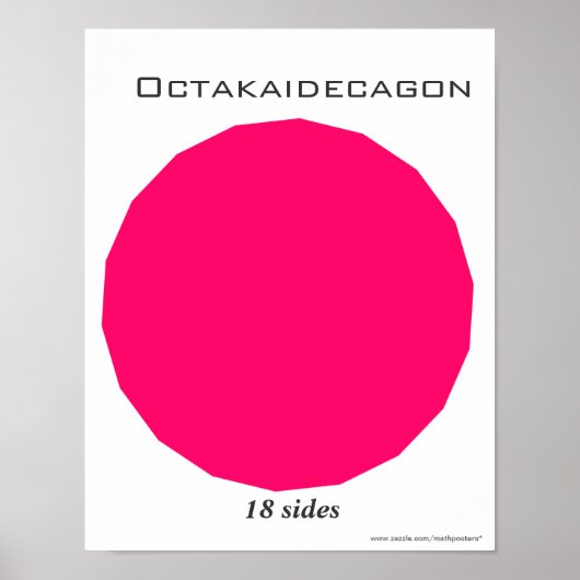 Octakaidecagon Poster van de veelhoek (Voorkant)