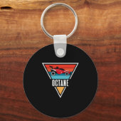 Octane Rocket Voetbal Retro Zonsondergang Vervuild Sleutelhanger (Voorkant)