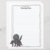Octavia Octopus Lined Paper Sheets (Voorkant / Achterkant)