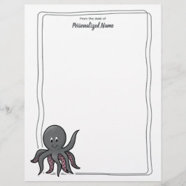 Octavia Octopus Unlined Letterhead Briefhoofd