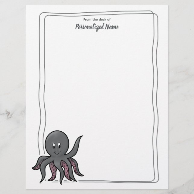 Octavia Octopus Unlined Letterhead Briefhoofd (Voorkant)
