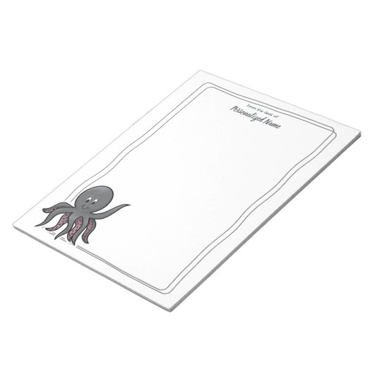 Octavia octopus unlined notitieblok (Schuin)