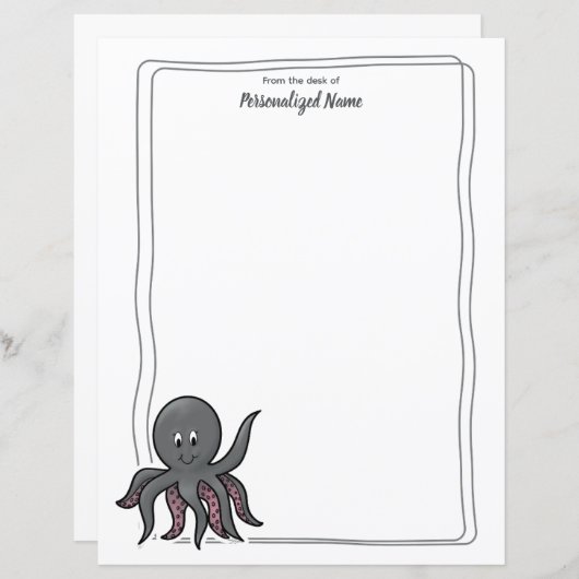 Octavia Octopus Unlined Paper Sheets (Voorkant / Achterkant)