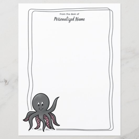 Octavia Octopus Unlined Paper Sheets (Voorkant)