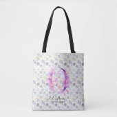 Octavia's Elegante Bloem Monogram Bloom Ontwerp -  Tote Bag (Voorkant)