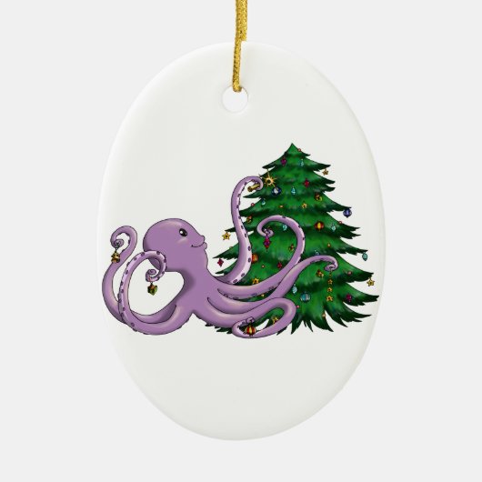 Octi Tree Keramisch Ornament (Voorkant)