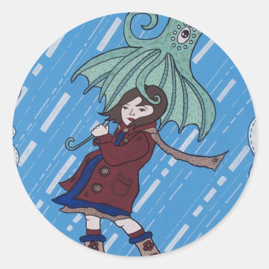 Octibrella! Ronde Sticker (Voorkant)