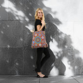 Octo helderder arabesk Moorse rode stijl Tote Bag