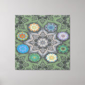Octo helderder arabesk Moorse steen groen Canvas Afdruk (Voorkant)