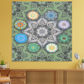 Octo helderder arabesk Moorse steen groen Canvas Afdruk (Insitu (Woonkamer))