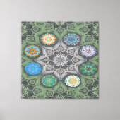 Octo helderder arabesk Moorse steen groen Canvas Afdruk (Voorkant)