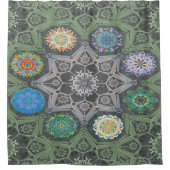 Octo helderder arabesk Moorse steen groen Douchegordijn (Voorkant)