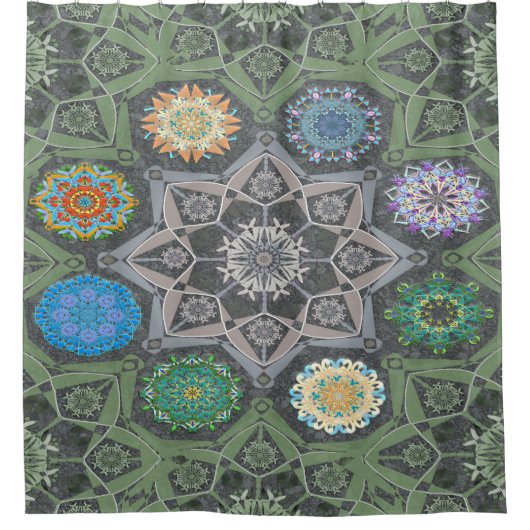 Octo helderder arabesk Moorse steen groen Douchegordijn (Voorkant)