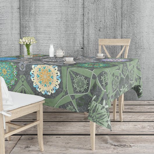Octo helderder arabesk Moorse steen groen Tafelkleed