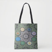 Octo helderder arabesk Moorse steen groen Tote Bag (Voorkant)