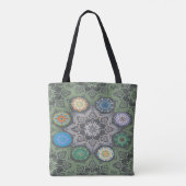 Octo helderder arabesk Moorse steen groen Tote Bag (Achterkant)