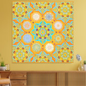 Octo helderder arabesk Moorse tangerine stijl Canvas Afdruk (Insitu (Woonkamer))