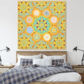 Octo helderder arabesk Moorse tangerine stijl Canvas Afdruk (Insitu (Slaapkamer))