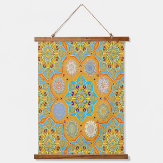 Octo helderder arabesk Moorse tangerine stijl Hangend Wandkleed (Voorkant)