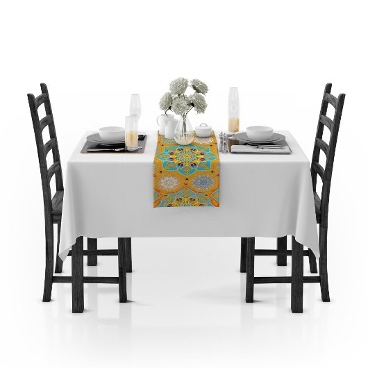 Octo helderder arabesk Moorse tangerine stijl Korte Tafelloper