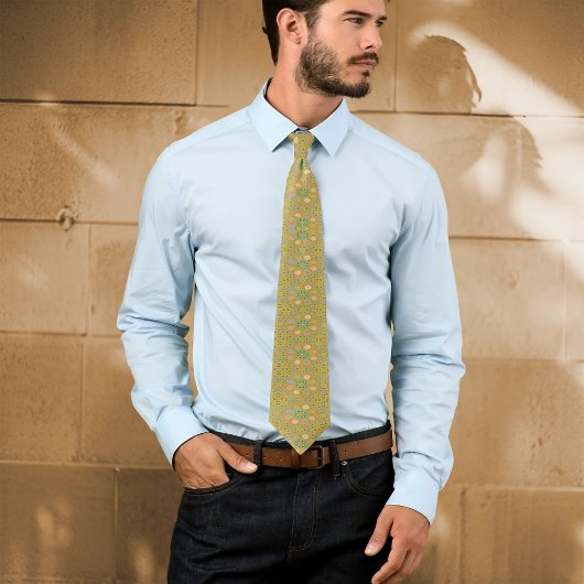 Octo helderder arabesk Moorse tangerine stijl Stropdas