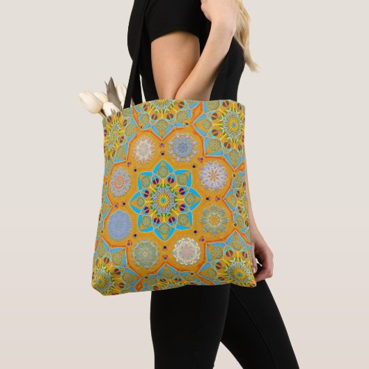Octo helderder arabesk Moorse tangerine stijl Tote Bag (Dichtbij)
